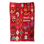 Red Berber Wool Rug - 5'11" x 9'3"