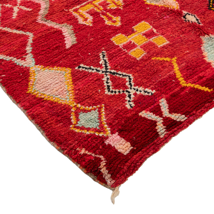 Red Berber Wool Rug - 5'11" x 9'3"