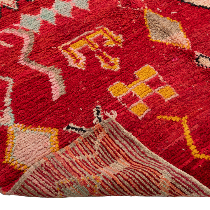 Red Berber Wool Rug - 5'11" x 9'3"