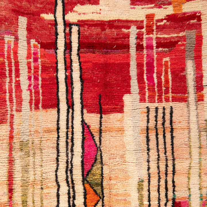 Red Berber Wool Rug - 5'9" x 8'11"