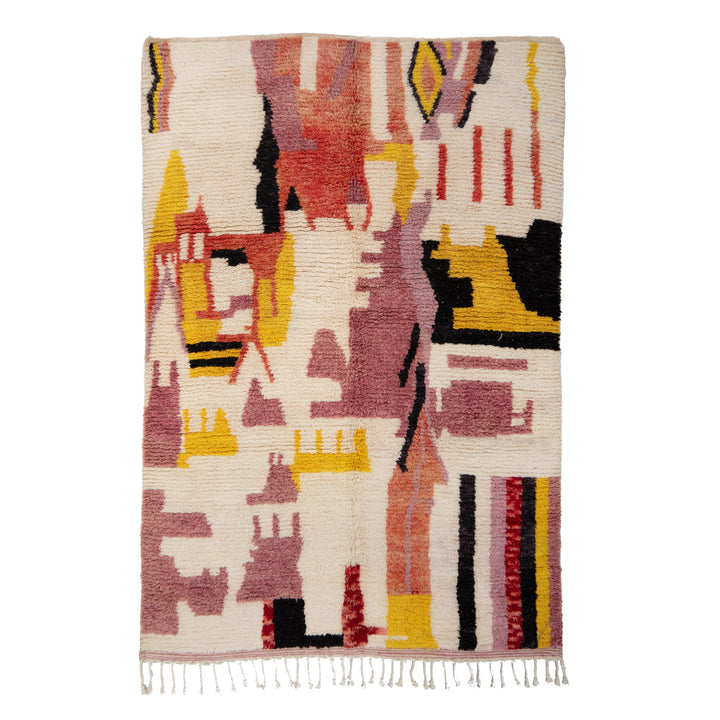 Multicolored Berber Wool Rug - 6'5" x 9'9"