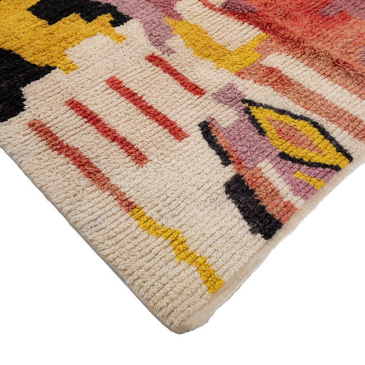 Multicolored Berber Wool Rug - 6'5" x 9'9"