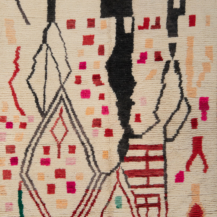 Multicolored Berber Wool Rug - 5'5" x 8'3"