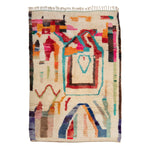 Multicolored Berber Wool Rug - 6'7" x 9'3"