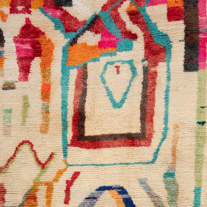 Multicolored Berber Wool Rug - 6'7" x 9'3"