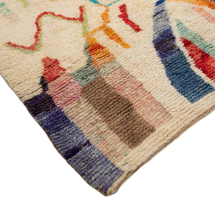 Multicolored Berber Wool Rug - 6'7" x 9'3"