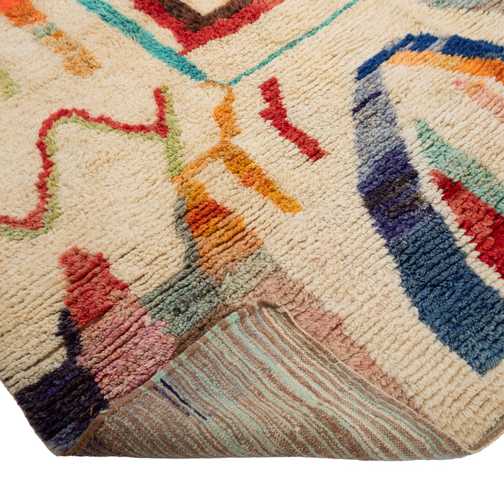 Multicolored Berber Wool Rug - 6'7" x 9'3"