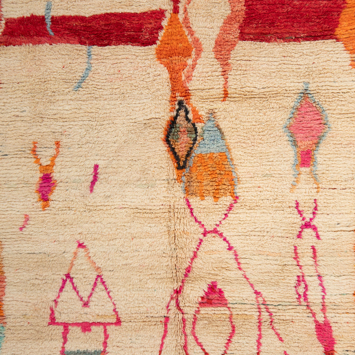 Multicolored Berber Wool Rug - 6'3" x 9'7"