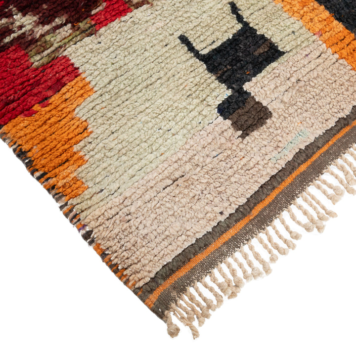 Multicolored Berber Wool Rug - 6'7" x 9'11"