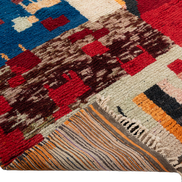 Multicolored Berber Wool Rug - 6'7" x 9'11"