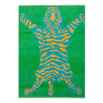 Green Contemporary Tiger Wool Rug - 6'6" x 8'11"