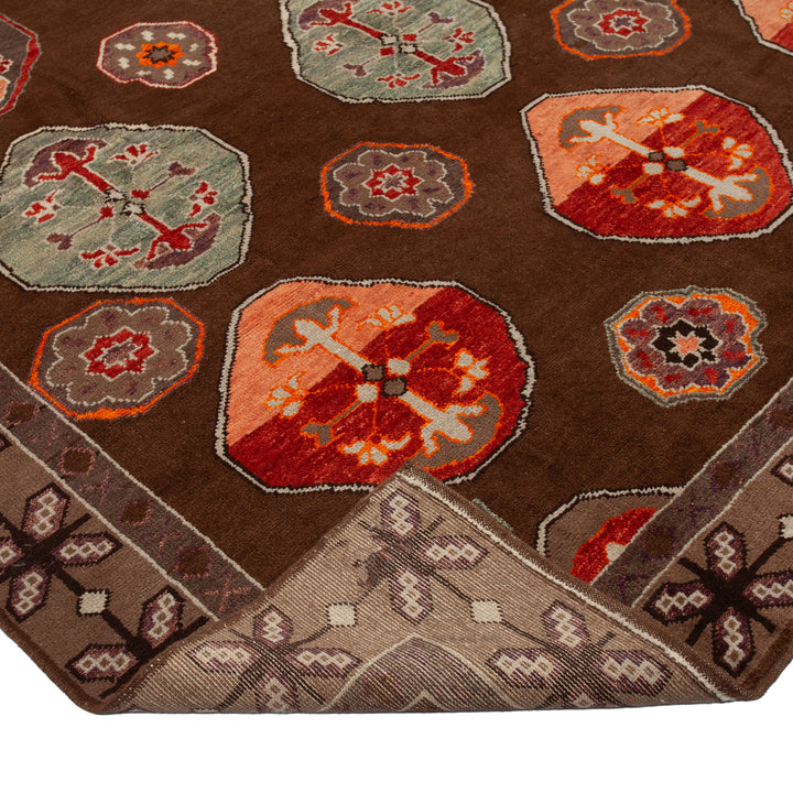 Brown Traditional Kars Wool Rug - 9'10" x 14'3"