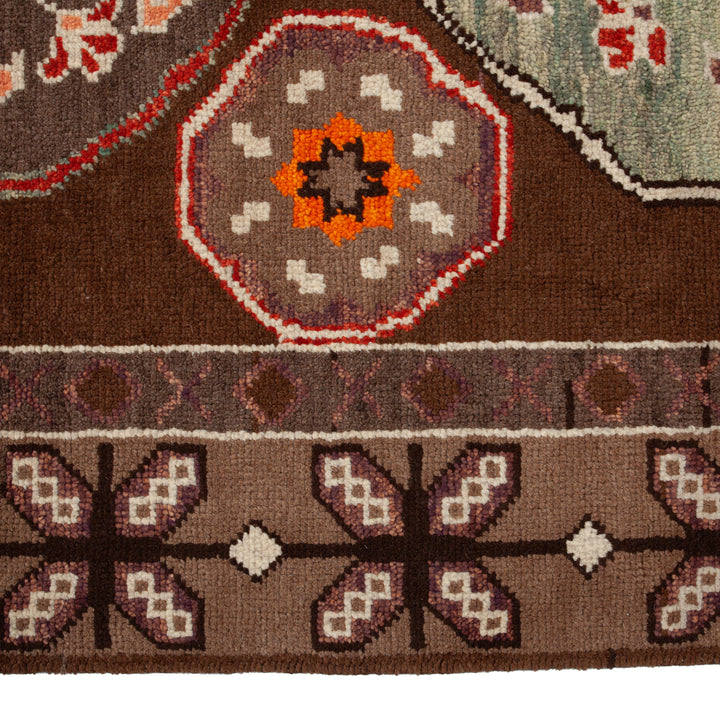 Brown Traditional Kars Wool Rug - 9'10" x 14'3"