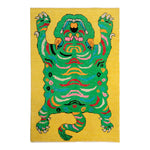 Yellow Contemporary Tiger Wool Rug - 5'5" x 8'2"