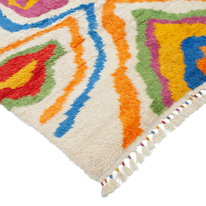 Multicolored Carnaby Moroccan Style Wool Rug - 9'2" x 11'1"