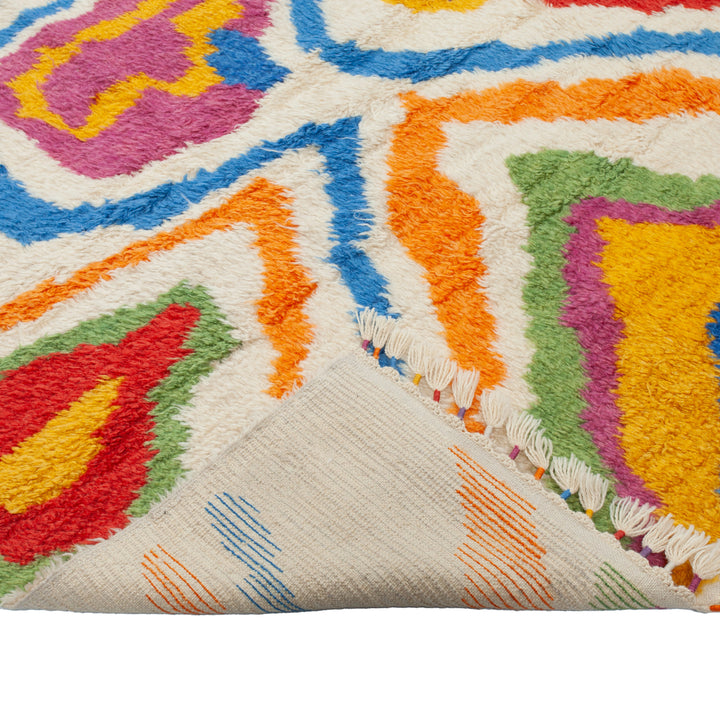 Multicolored Carnaby Moroccan Style Wool Rug - 9'2" x 11'1"