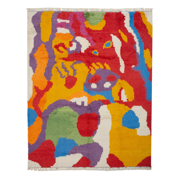 Multicolored Carnaby Moroccan Style Wool Rug - 10'4" x 13'1"