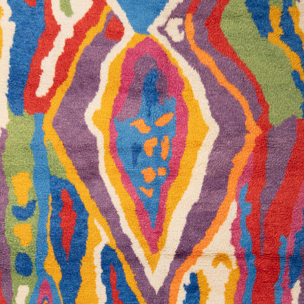 Multicolored Carnaby Moroccan Style Wool Rug - 7'7" x 9'5"