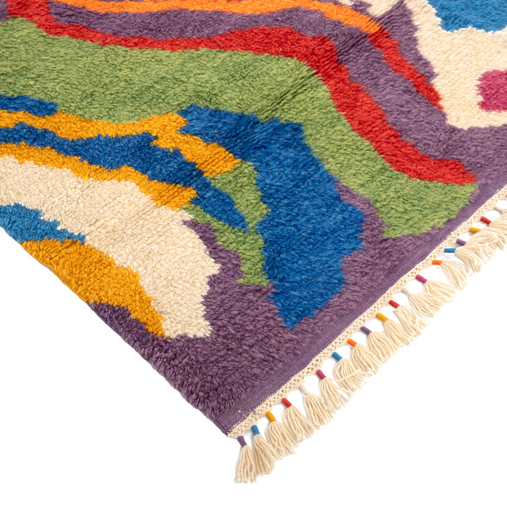 Multicolored Carnaby Moroccan Style Wool Rug - 7'7" x 9'5"