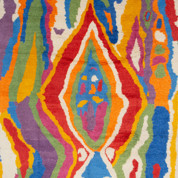 Multicolored Carnaby Moroccan Style Wool Rug - 9'5" x 11'1"