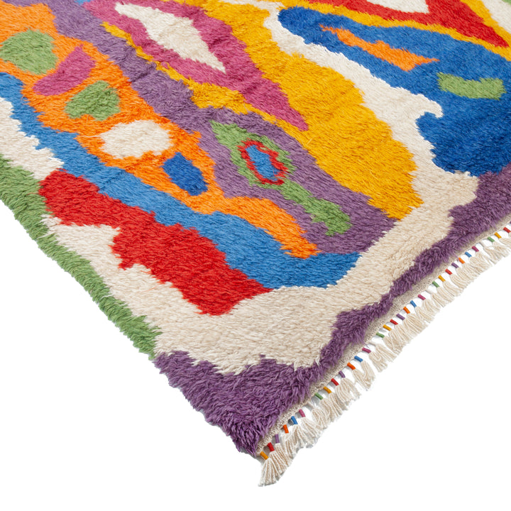 Multicolored Carnaby Moroccan Style Wool Rug - 9'5" x 11'1"