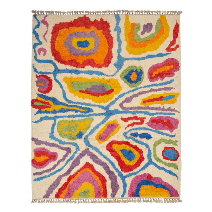 Multicolored Carnaby Moroccan Style Wool Rug - 10'5" x 13'