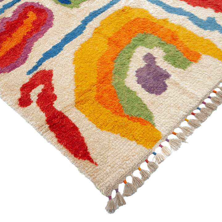 Multicolored Carnaby Moroccan Style Wool Rug - 10'5" x 13'