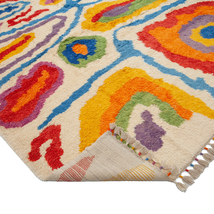 Multicolored Carnaby Moroccan Style Wool Rug - 10'5" x 13'