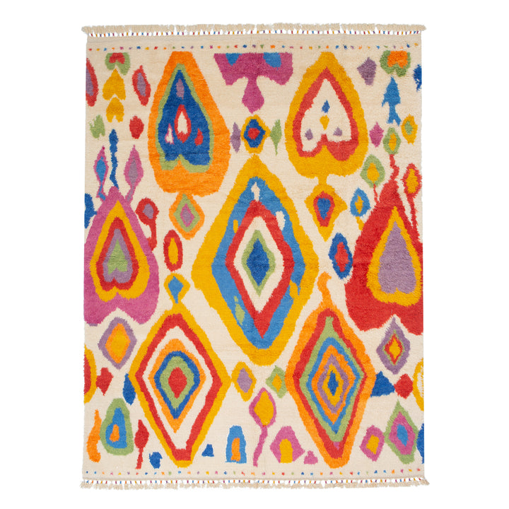 Multicolored Carnaby Moroccan Style Wool Rug - 9' x 11'10"
