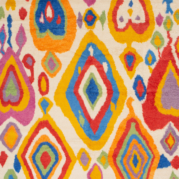 Multicolored Carnaby Moroccan Style Wool Rug - 9' x 11'10"