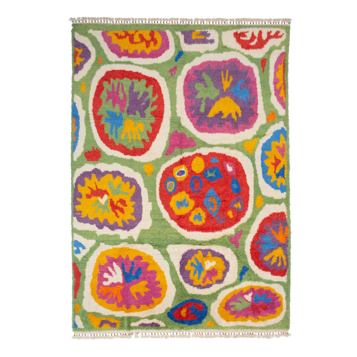 Multicolored Carnaby Moroccan Style Wool Rug - 9'9" x 13'10"