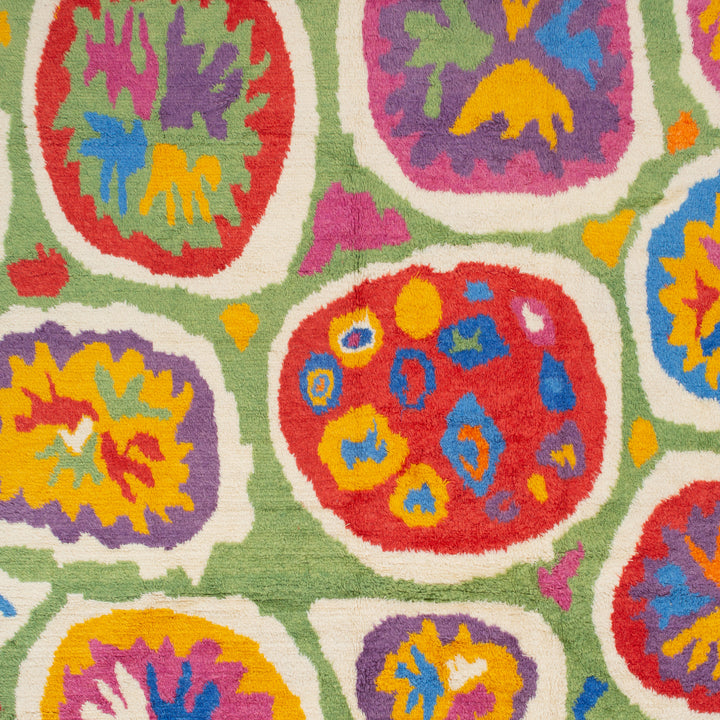 Multicolored Carnaby Moroccan Style Wool Rug - 9'9" x 13'10"