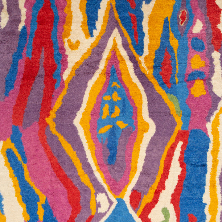 Multicolored Carnaby Moroccan Style Wool Rug - 9'1" x 11'8"