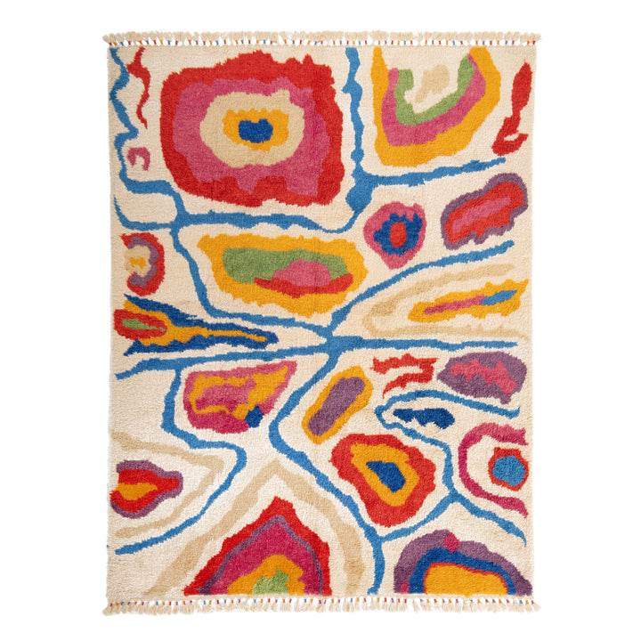 Multicolored Carnaby Moroccan Style Wool Rug - 8'2" x 9'10"