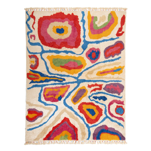 Multicolored Carnaby Moroccan Style Wool Rug - 8'2" x 9'10"