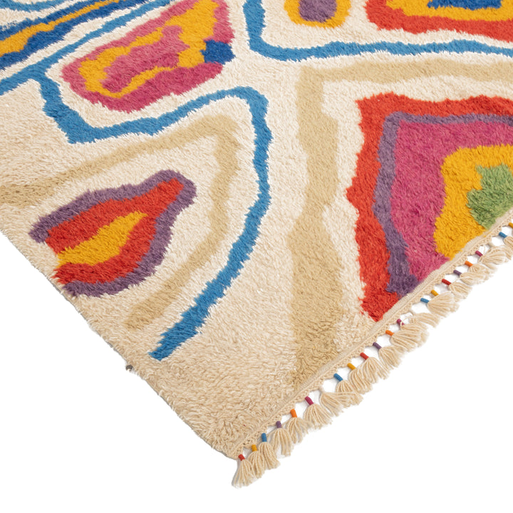 Multicolored Carnaby Moroccan Style Wool Rug - 8'2" x 9'10"