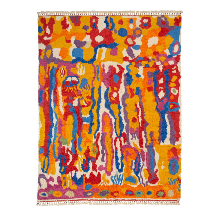 Multicolored Carnaby Moroccan Style Wool Rug - 9'4" x 12'3"