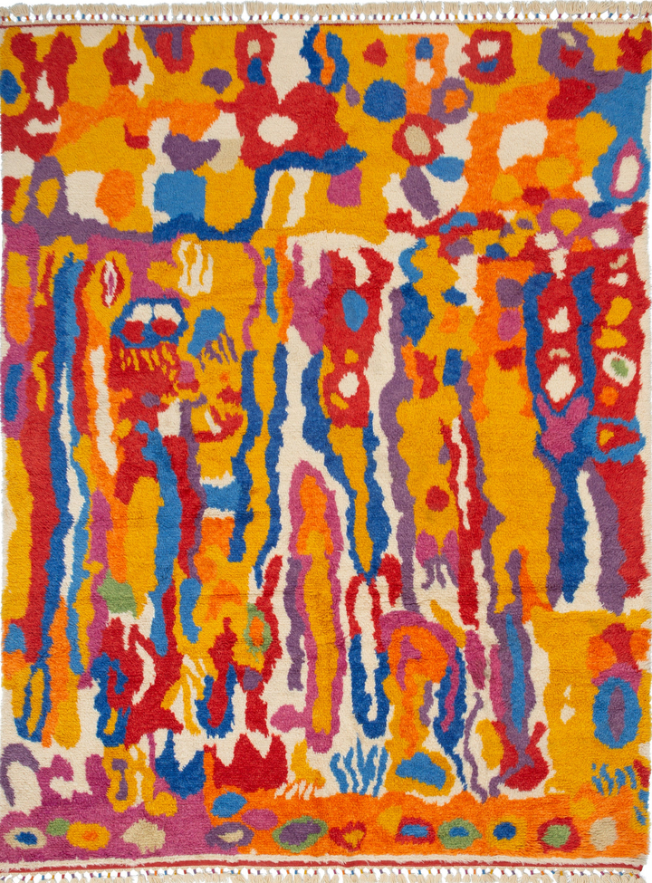 Multicolored Carnaby Moroccan Style Wool Rug - 9'4" x 12'3"