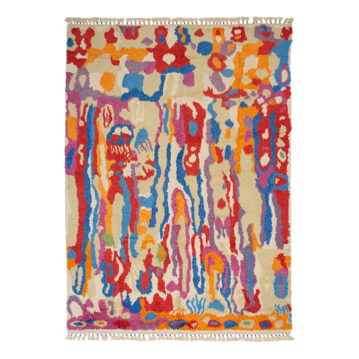 Multicolored Carnaby Moroccan Style Wool Rug - 8'10" x 12'4"