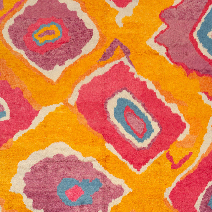 Multicolored Carnaby Moroccan StyleWool Rug - 12'12" x 9'4"