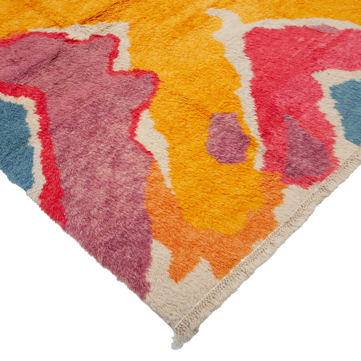 Multicolored Carnaby Moroccan StyleWool Rug - 12'12" x 9'4"