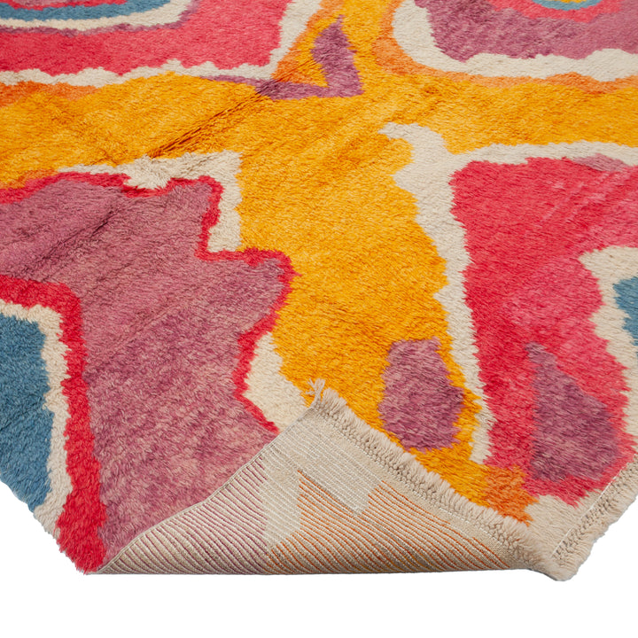 Multicolored Carnaby Moroccan StyleWool Rug - 12'12" x 9'4"
