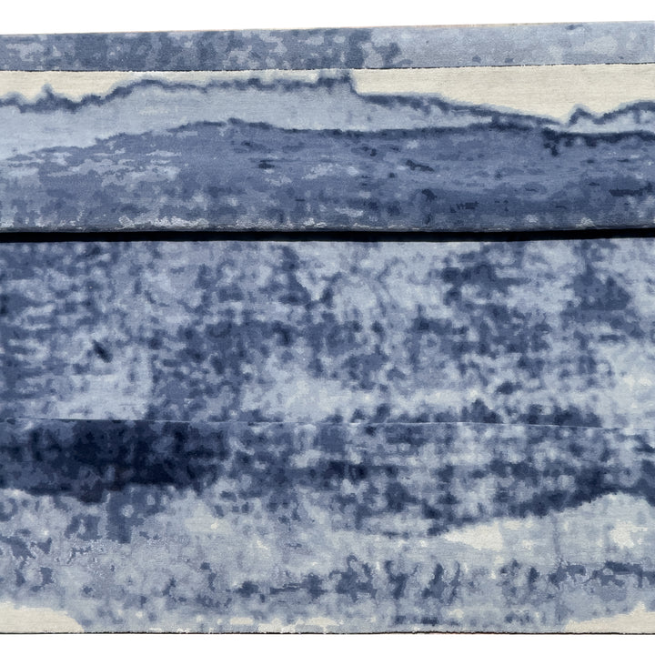 Contemporary Tibetan Wool Rug Blue / 6x9