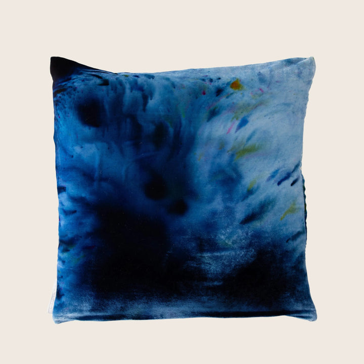 Hanabi Silk Velvet Pillow Indigo