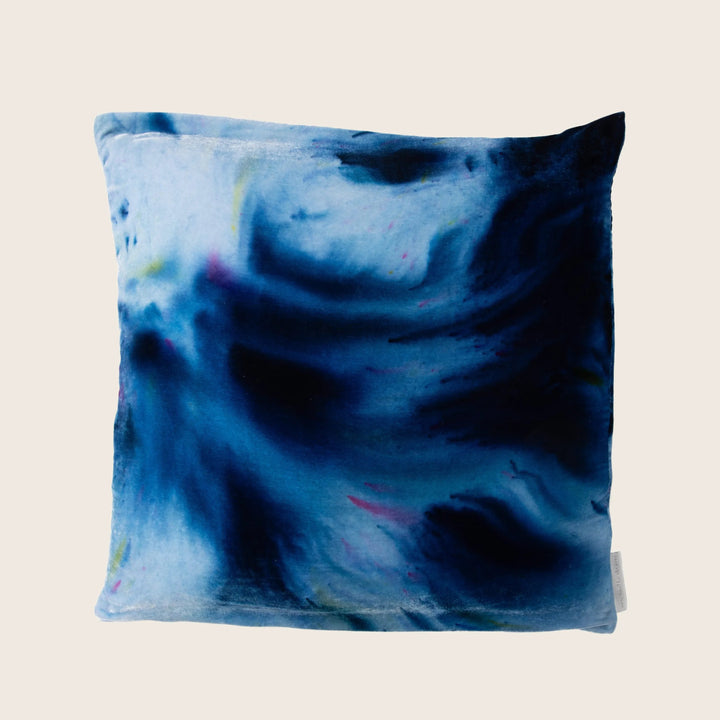 Hanabi Silk Velvet Pillow Indigo