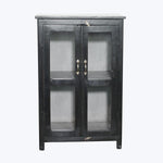 Vintage Black-Painted Glass Front Cabinet