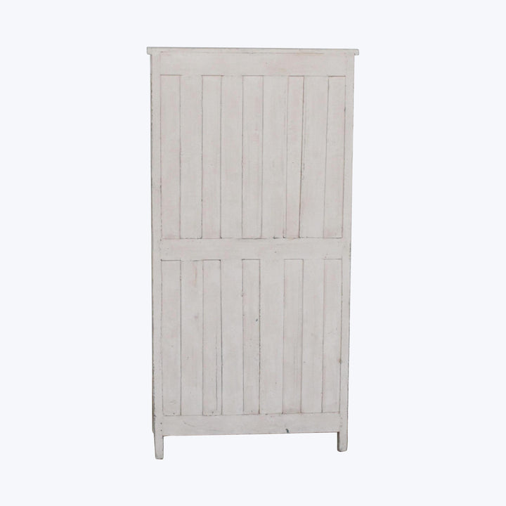 Vintage Pink-Painted Glass Front Cabinet