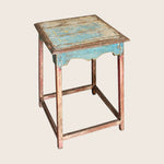 Vintage Blue-Distressed Antique Side Table