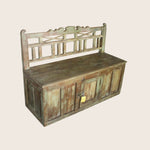 Vintage Distressed Wood Storage Bench