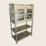 Vintage White-Distressed Shelf Cabinet